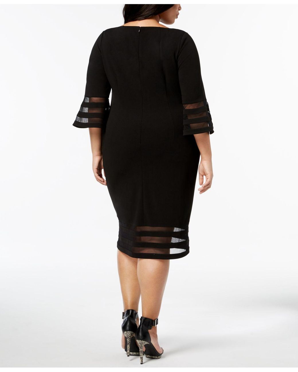 Calvin Klein Synthetic Plus Size Illusion-trim Sheath Dress in Black | Lyst