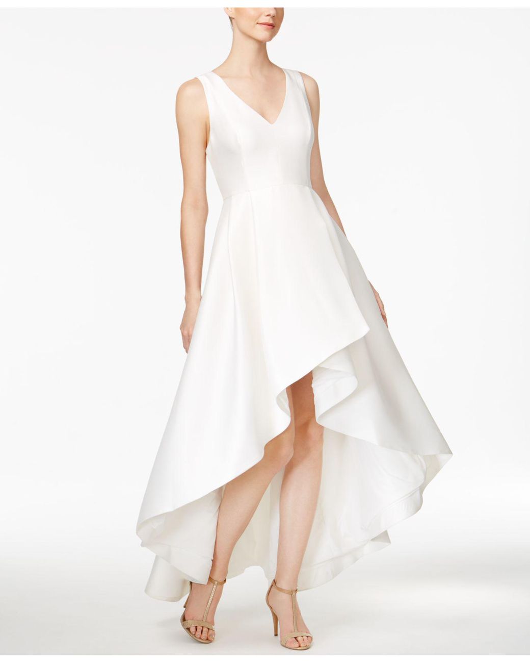 Calvin Klein High-low A-line Gown in White | Lyst