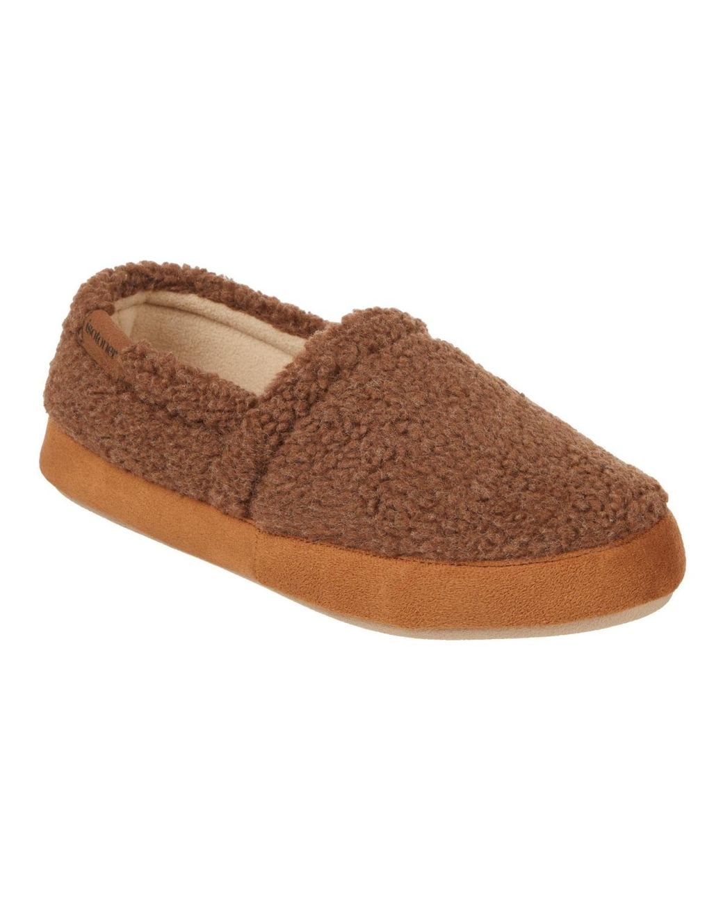 Isotoner Brown Berber Closed Back Slippers for men