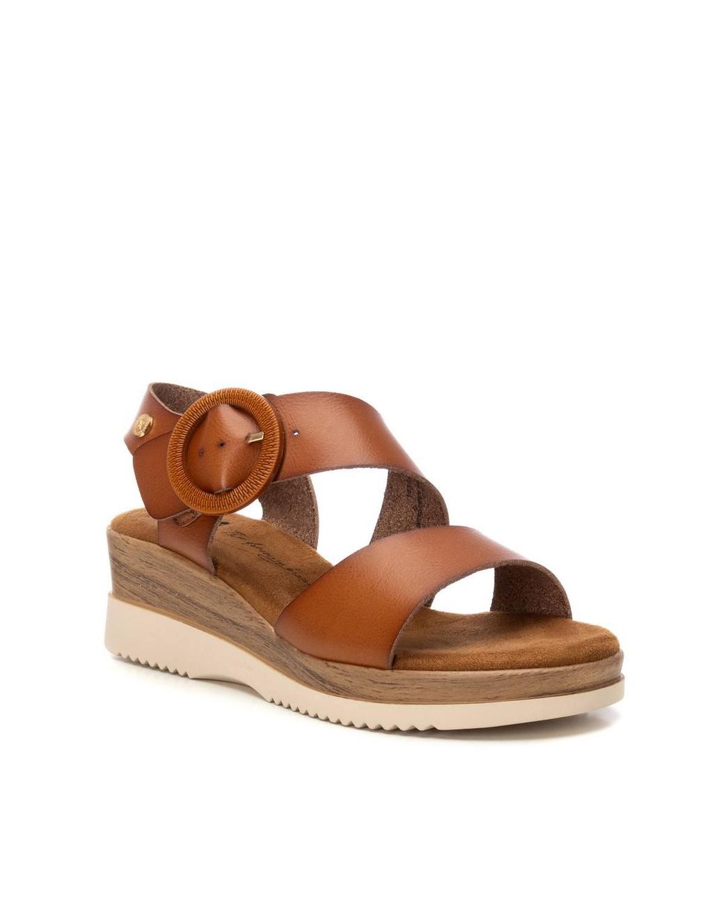 Xti Black Wedge Sandals By