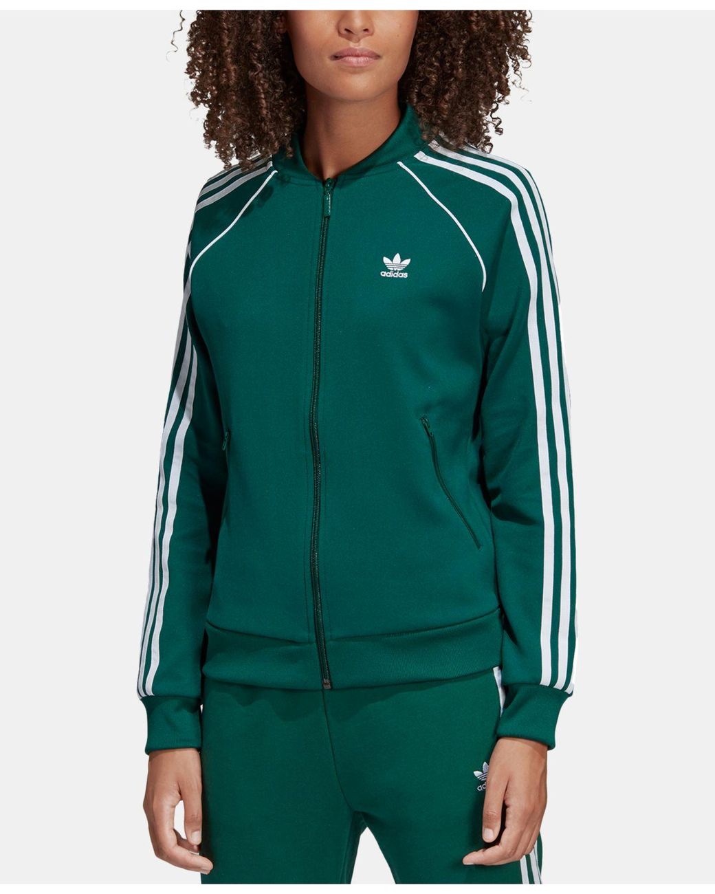 adidas Sst Collegiate Green Womens Track Jacket | Lyst Canada