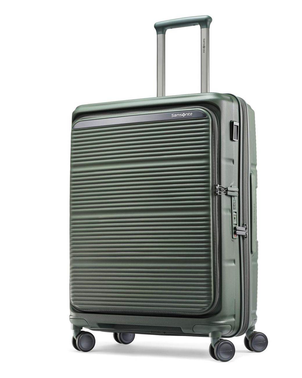 Samsonite Green Innovative Design - Quick Access Front Pocket - Dual Suspension Wheel Technology - Tsa Lock - Expandable - Includes Removable