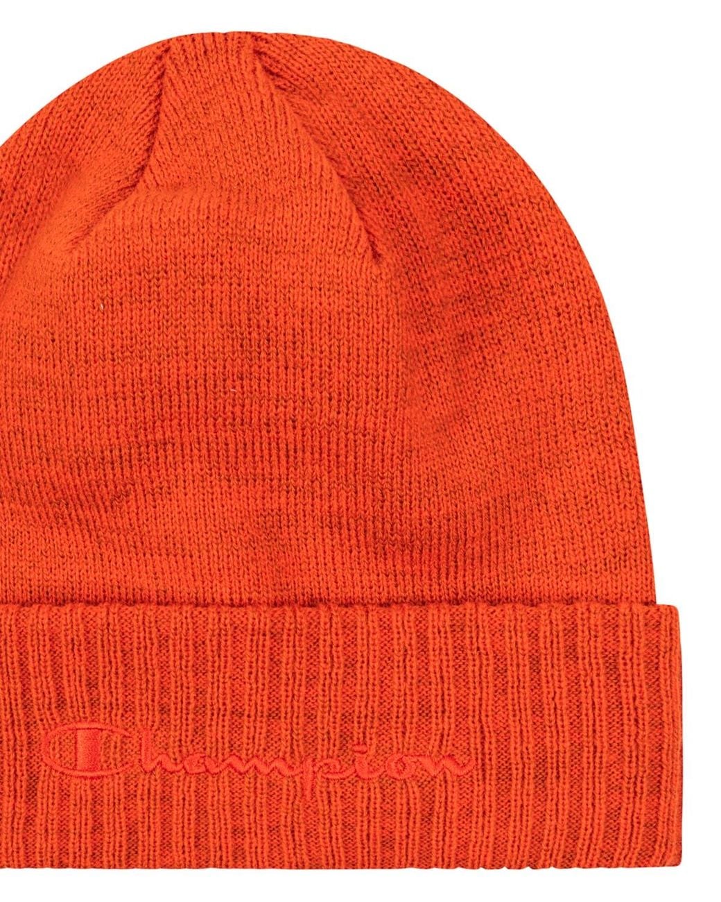 Champion Orange Script Cuff Beanie for men