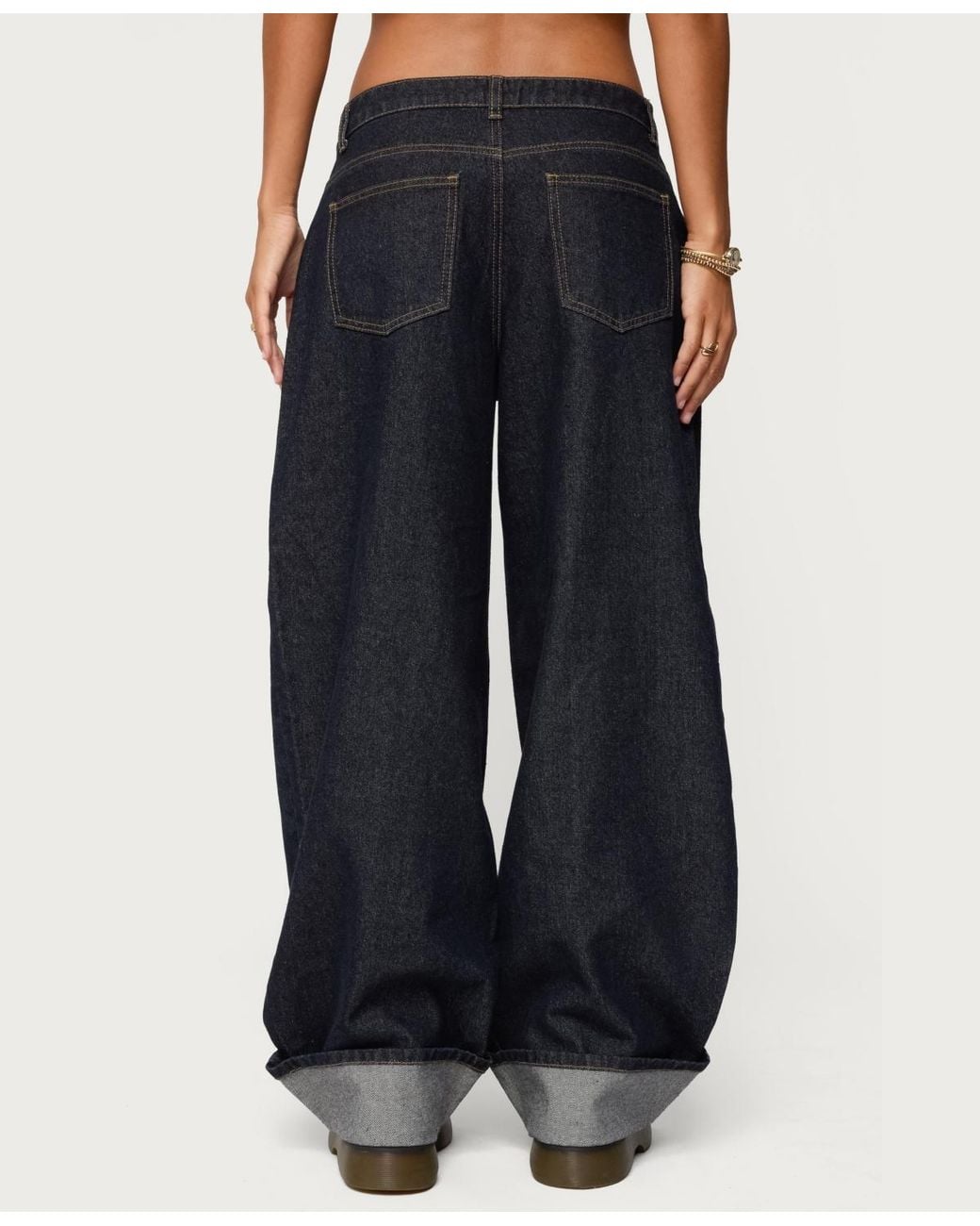 Edikted Black Kella Low Rise baggy Jeans