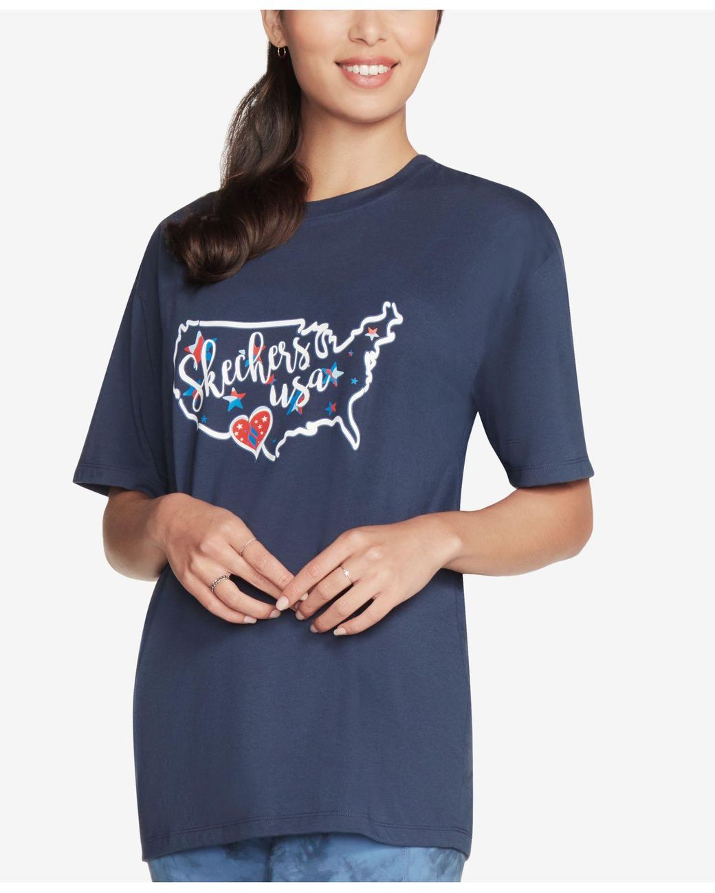 Skechers Americana T-shirt in Blue | Lyst