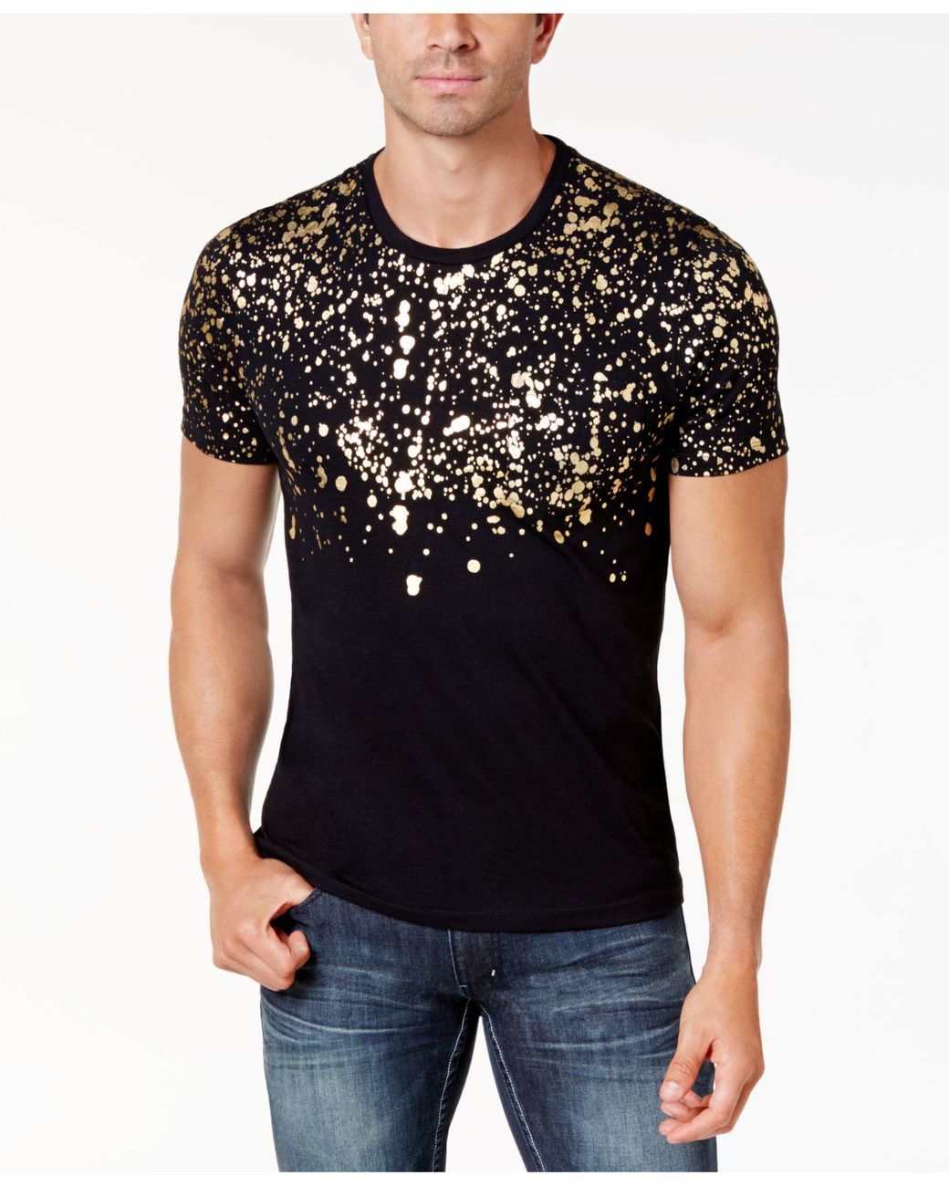 INC International Concepts Gold-foil T-shirt, Created For Macy's