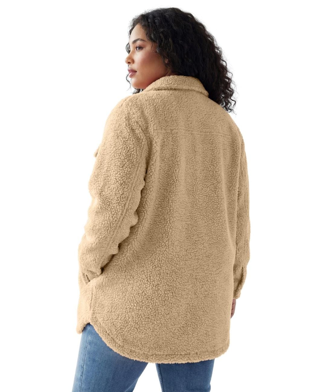 Woman Within White Within Berber Button-front Jacket