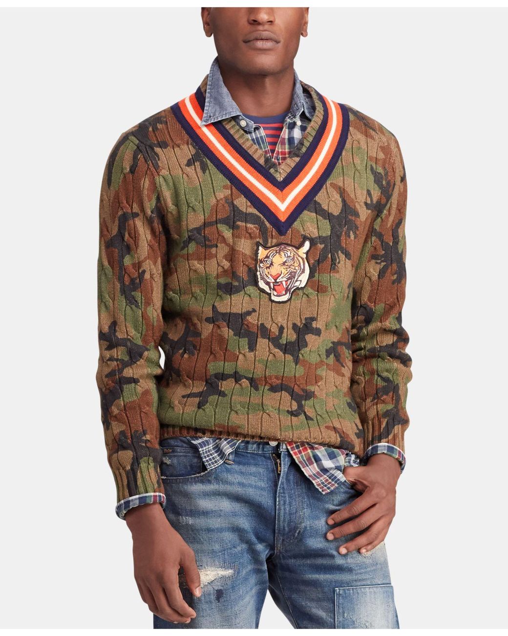 Polo ralph lauren camo sweater Clearance