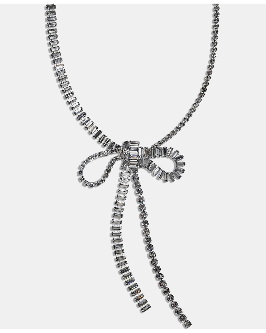 Givenchy Metallic Crystal Bow Statement Necklace