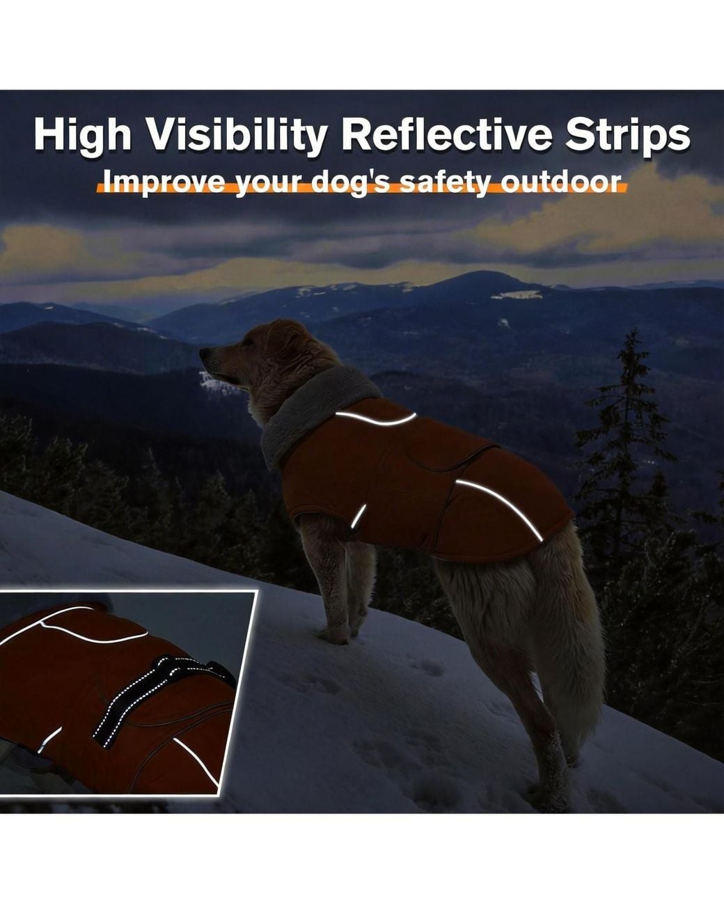 Aronkl Orange Reflective Waterproof Dog Jacket