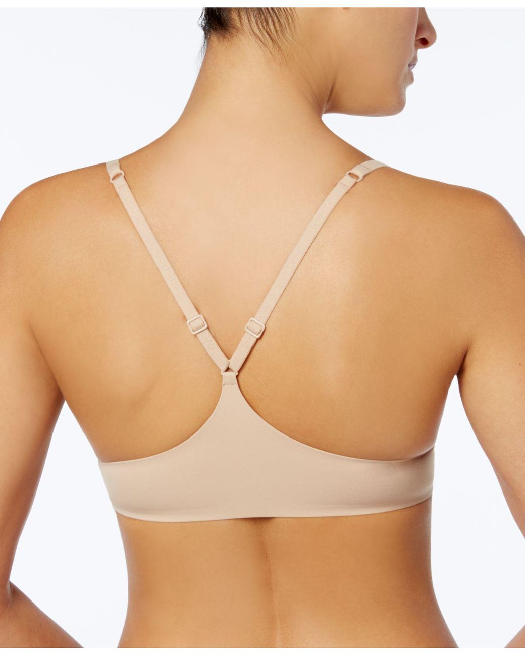 Calvin Klein Perfectly Fit Memory Touch Racerback Bra Qf1092 in Natural |  Lyst