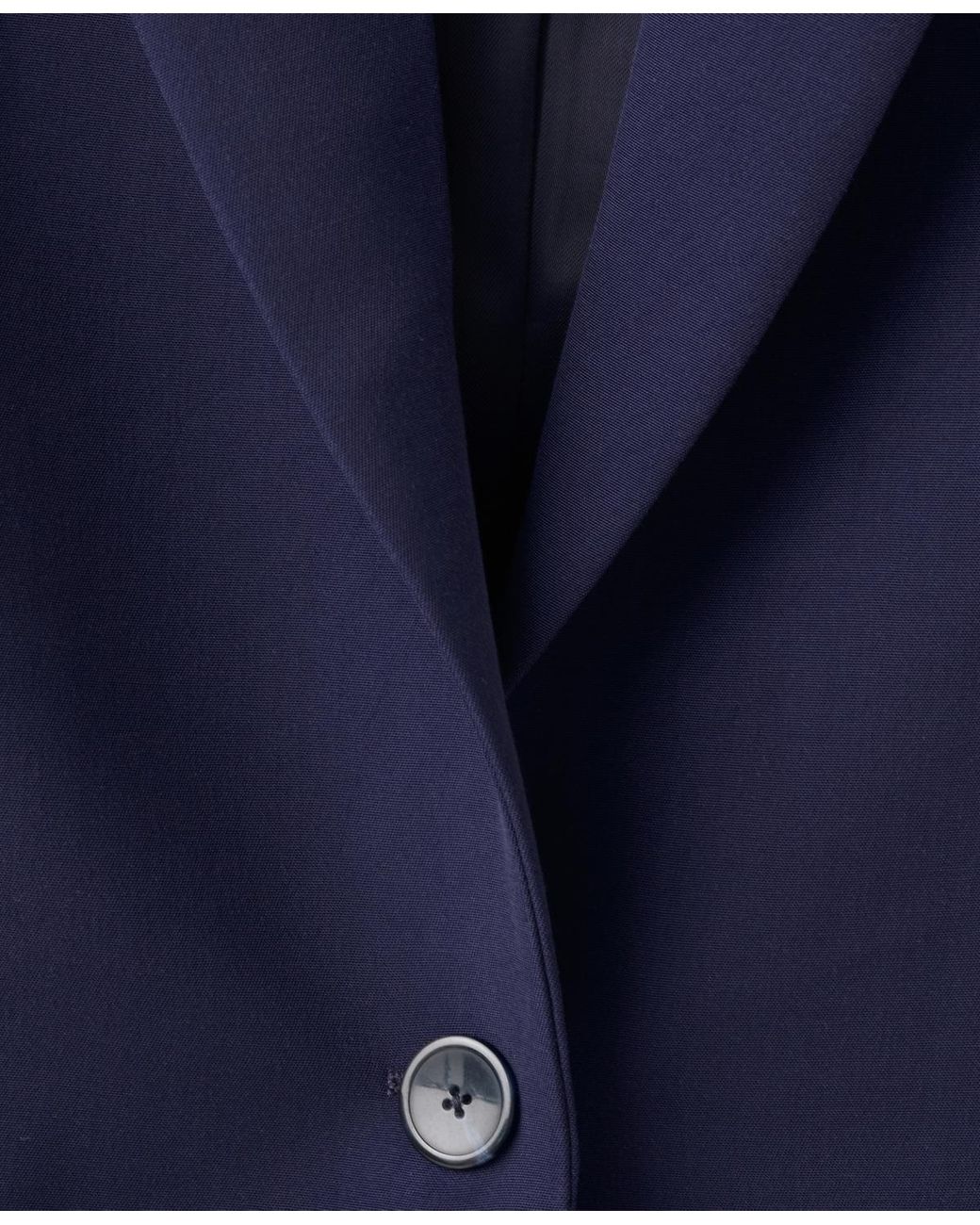 Mango Blue Straight Work Blazer With Flap Pockets