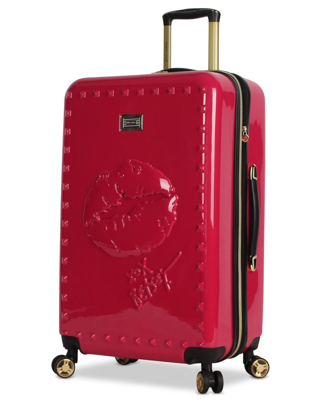 Betsey Johnson Lips 26" Hardside Expandable Spinner Suitcase in Red Lyst