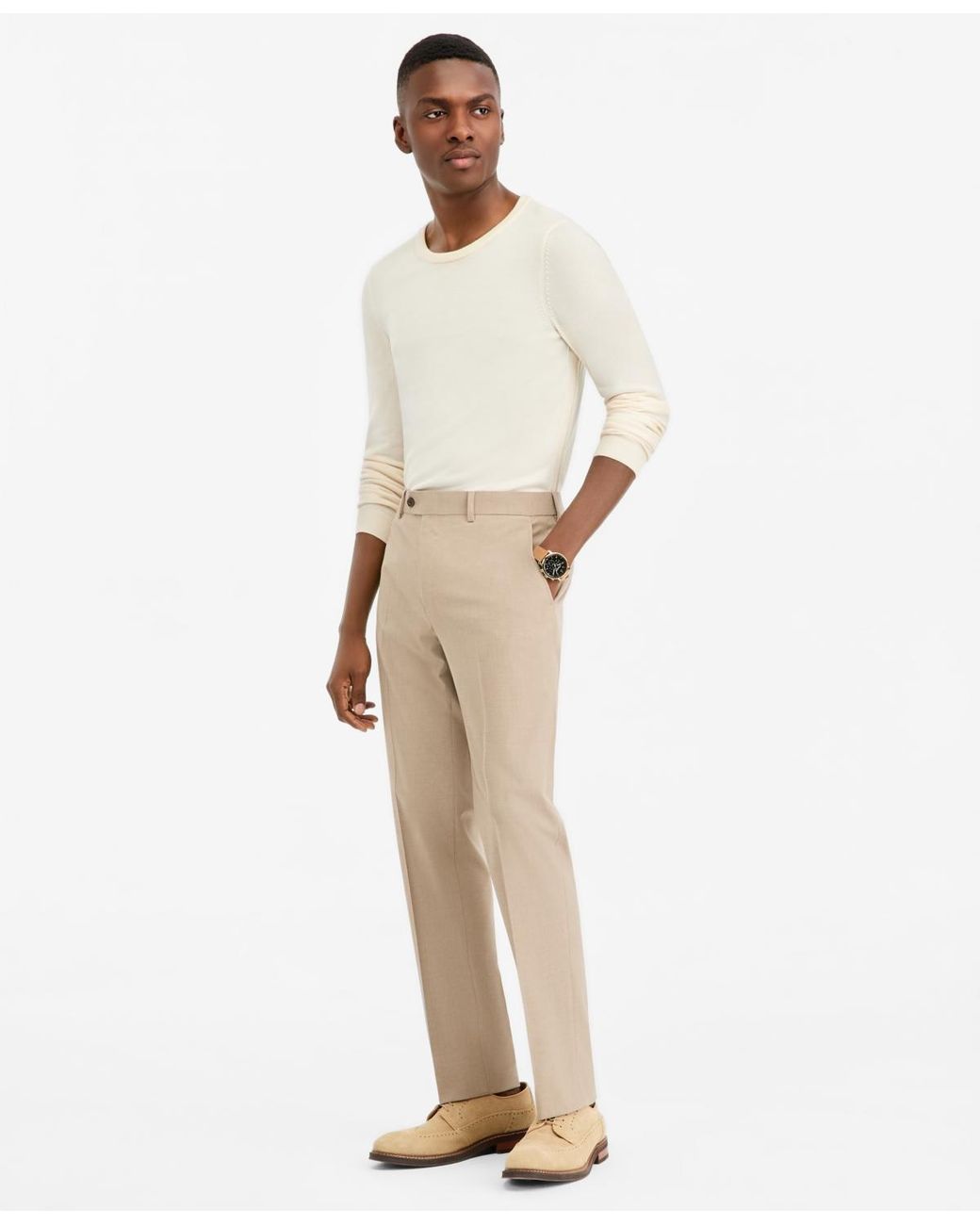 BarIII Natural Slim-fit Solid Suit Separates Pants for men