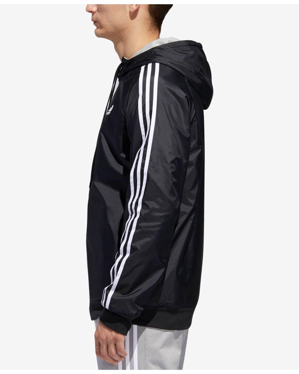 adidas Synthetic Reversible Hooded Jacket in Black for Men | Lyst