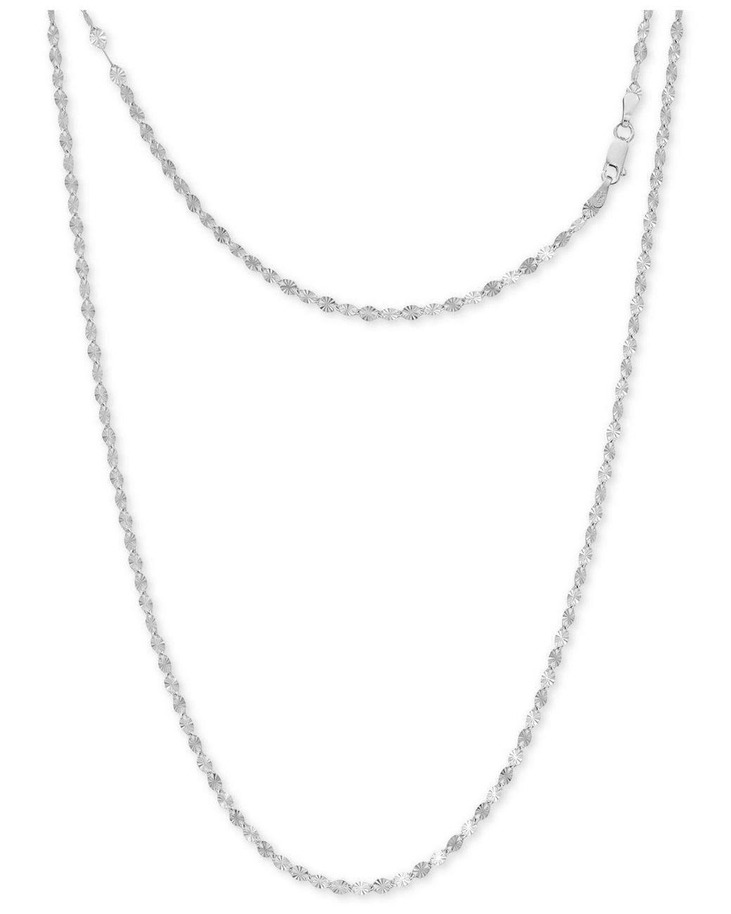 Beautiful 18" long layered SILVER tone chain & chunky patterned pendant necklace