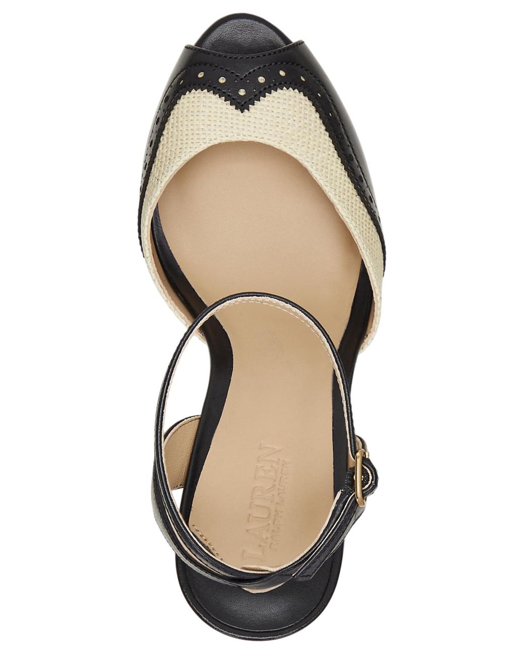 Ralph Lauren Kyla Wingtip Dress Sandals in Metallic | Lyst
