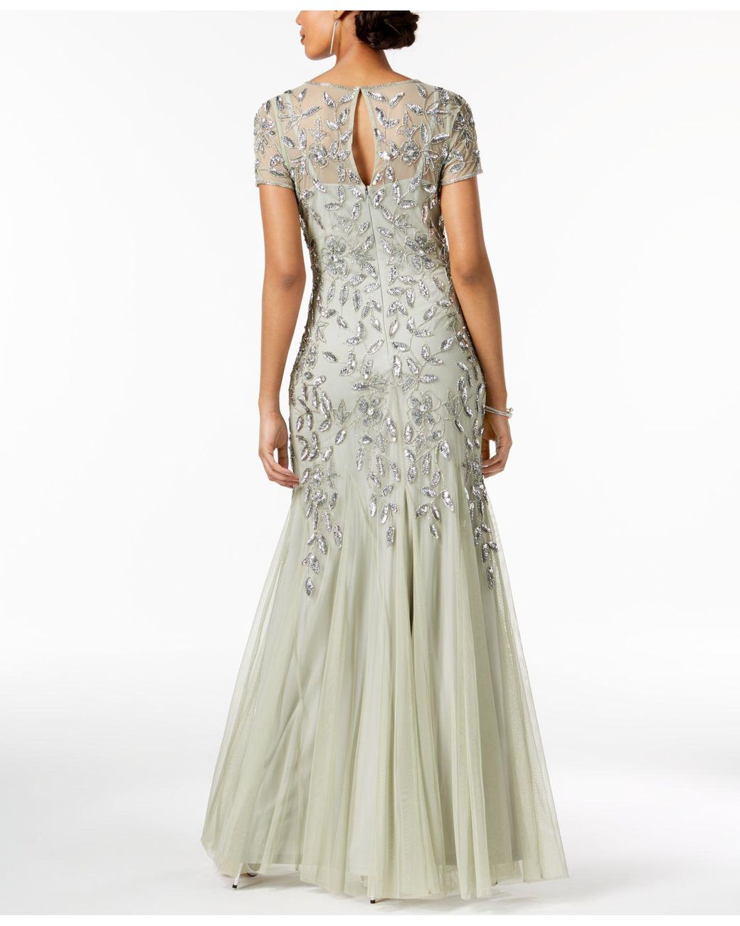 Synthetic Petite Floral-beaded Gown 