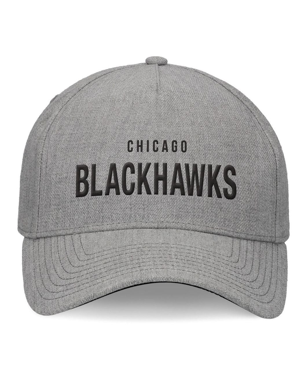 Fanatics Gray Chicago Blackhawks Elements A-frame Leather Strapback Hat for men