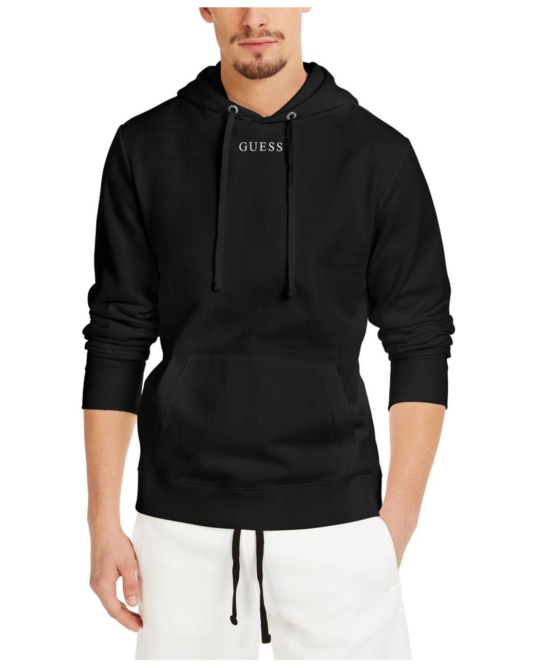 Guess Cotton Eco Roy Hoodie in Black for Men - Lyst