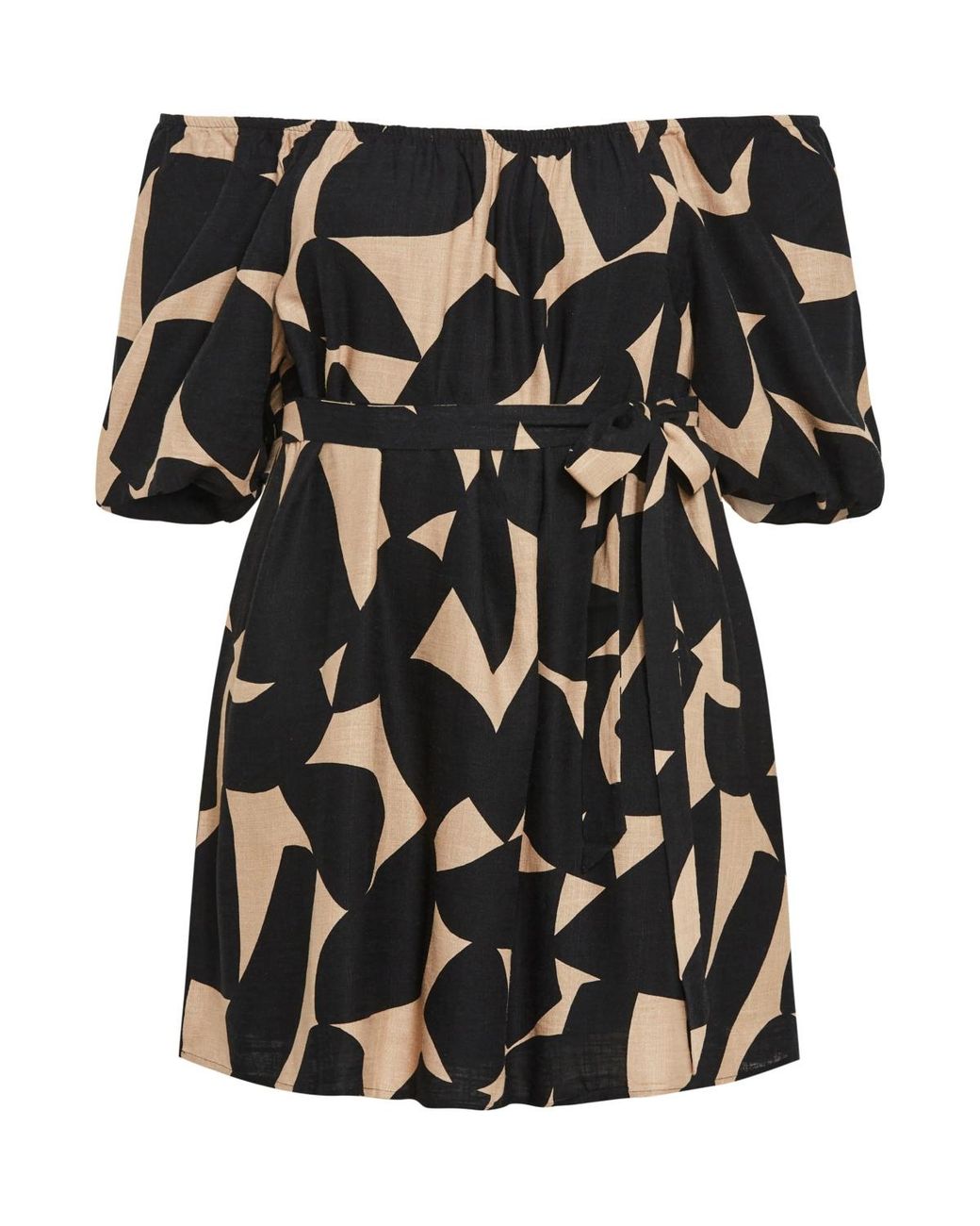 City Chic Black Uptown Mini Print Dress