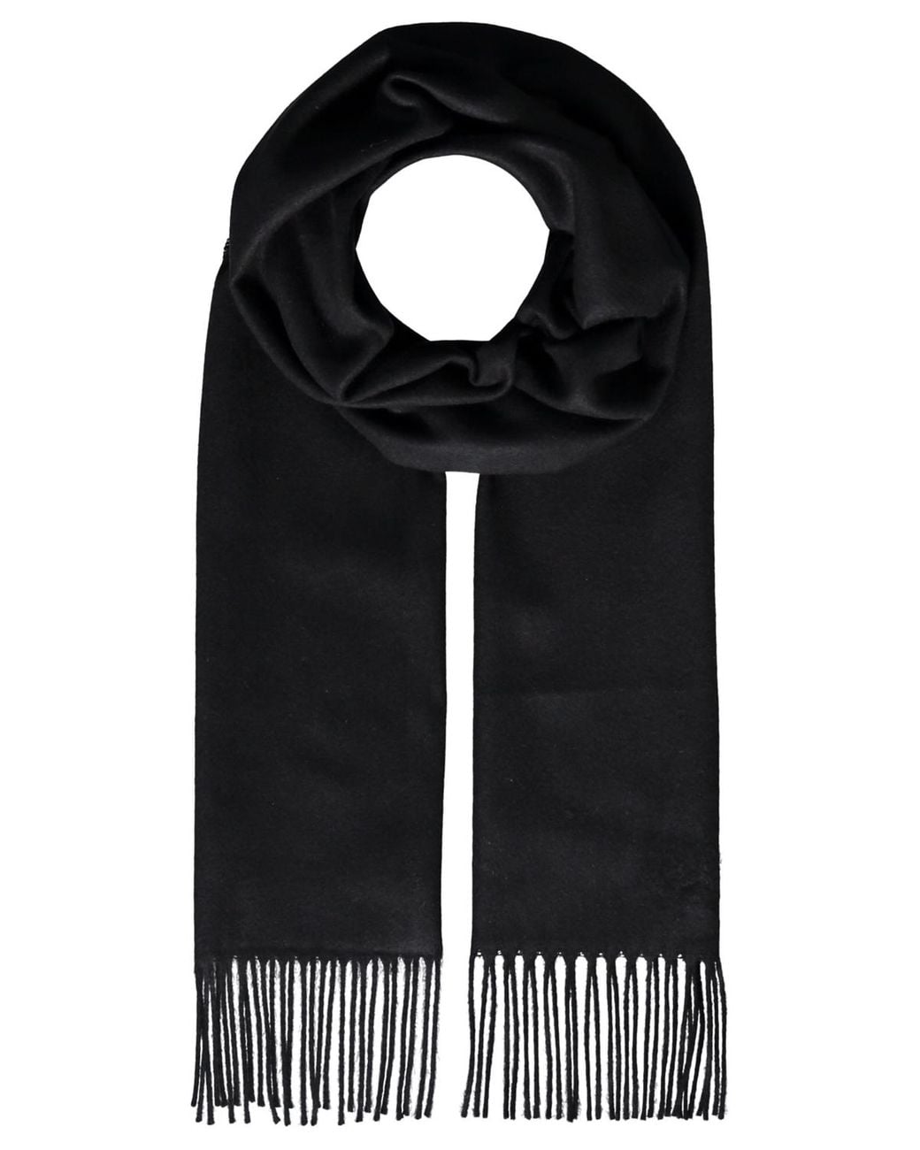 V. Fraas Black Solid Cashmink Scarf for men