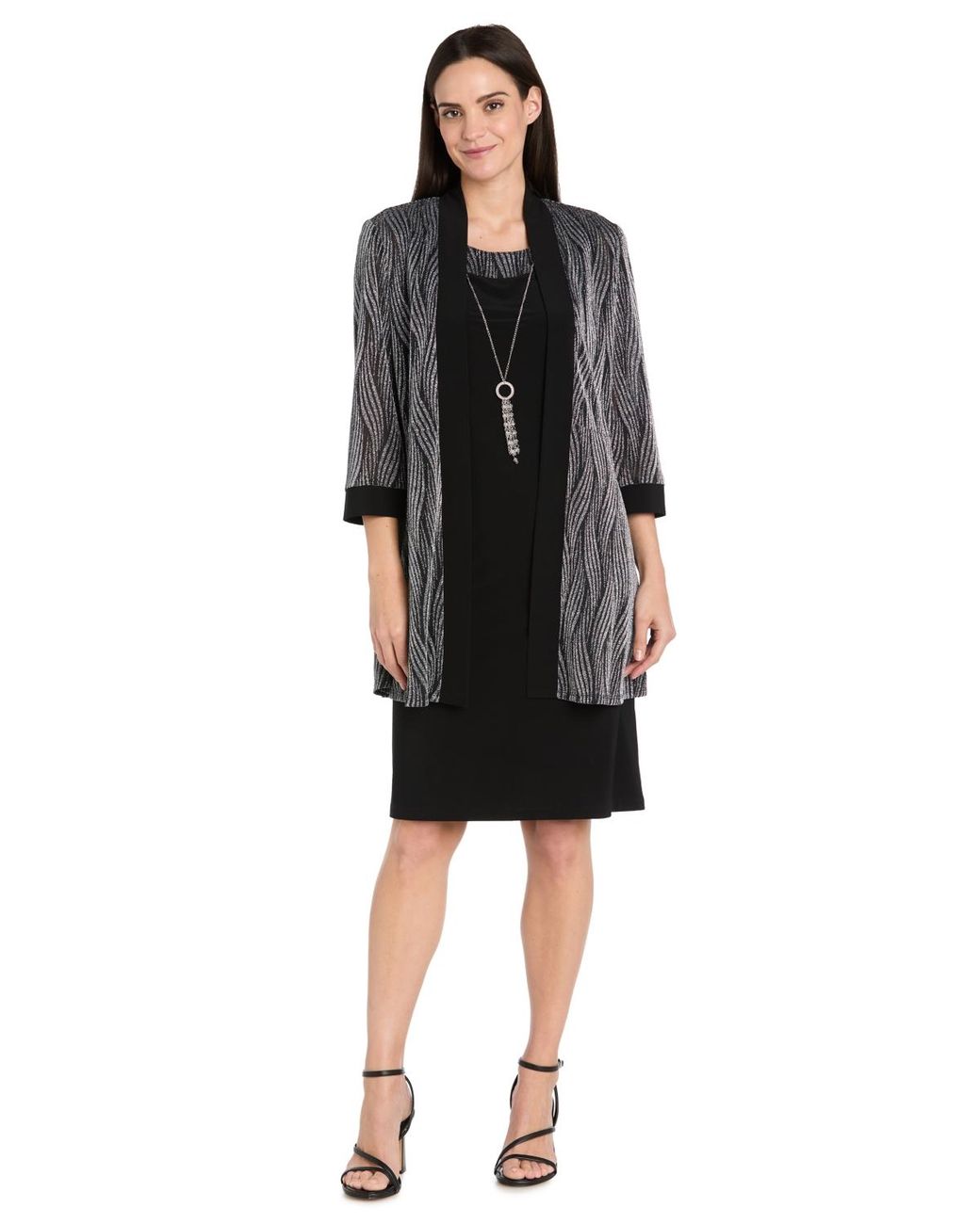 R & M Richards Petite Cocktail Jacket Dress in Black | Lyst