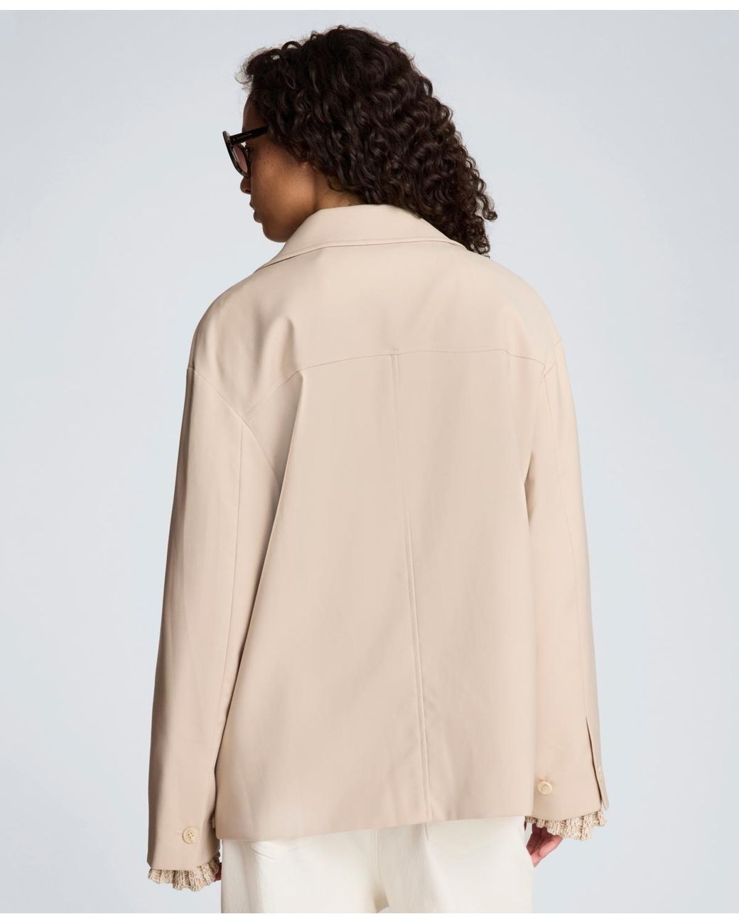 Kenneth Cole Natural Multi-pocket Button-front Jacket