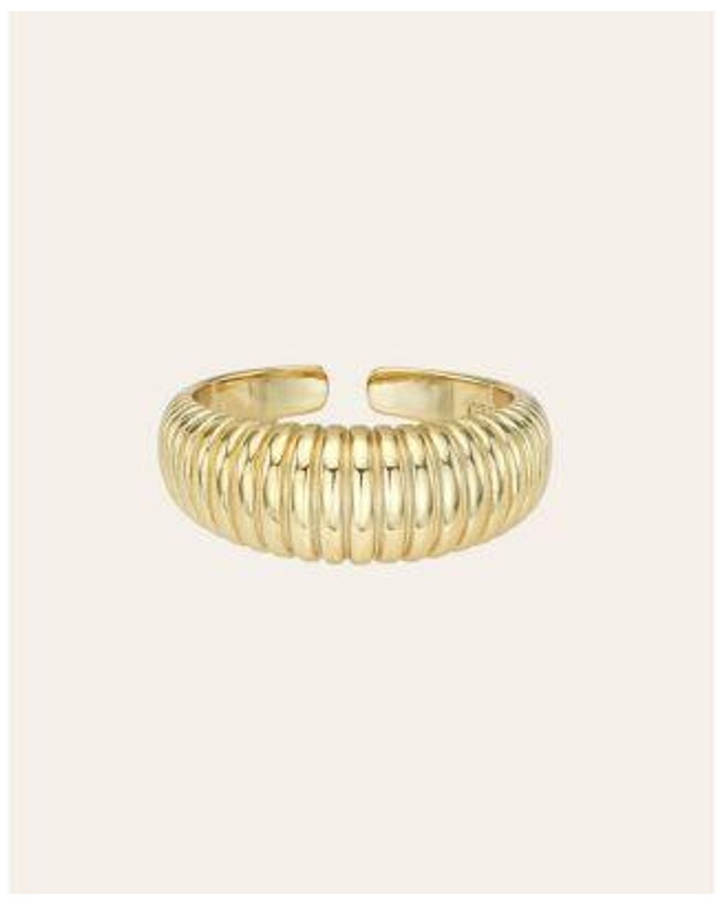 Zoe Lev Natural Ribbed Dome Ring