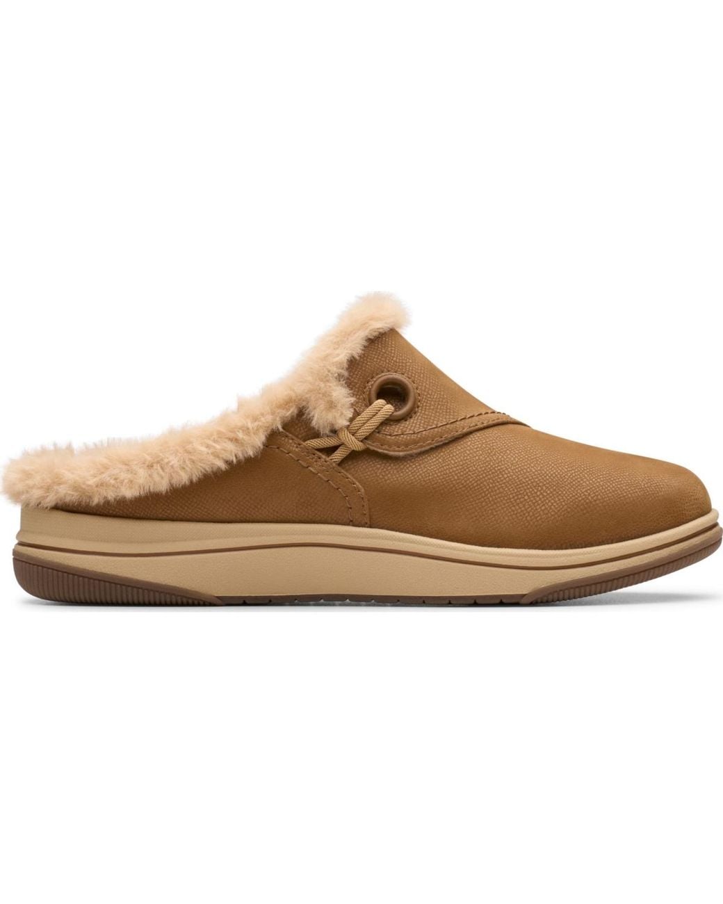 Clarks Brown Cloudsteppers Breeze Myth Round Toe Mules