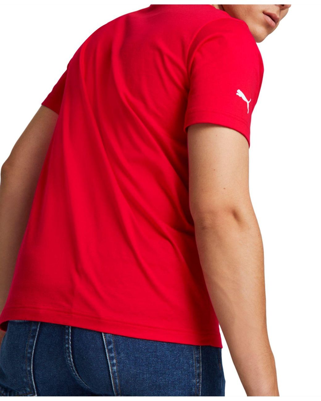 PUMA Ferrari Race Tonal Big Shield Short-sleeve Crewneck T-shirt in Red for  Men | Lyst
