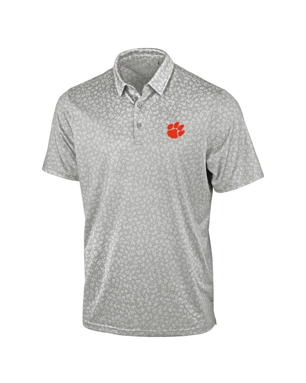 Antigua Clemson Tigers Mono Floral Polo Shirt in Gray for Men | Lyst