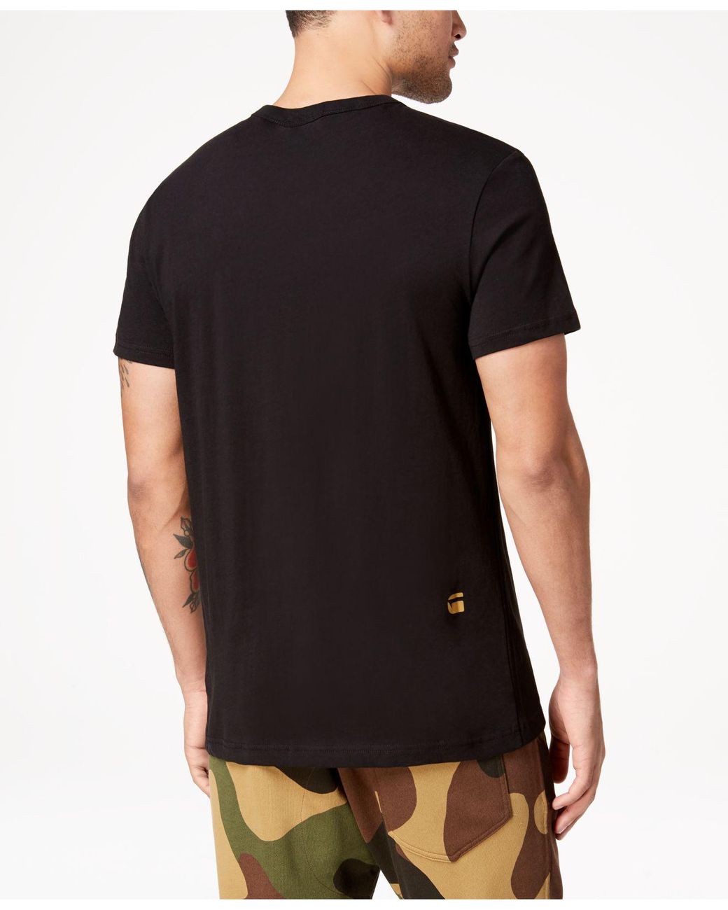 G-Star RAW Cotton Daba Camouflage Logo-print T-shirt in Dark Black (Black)  for Men | Lyst