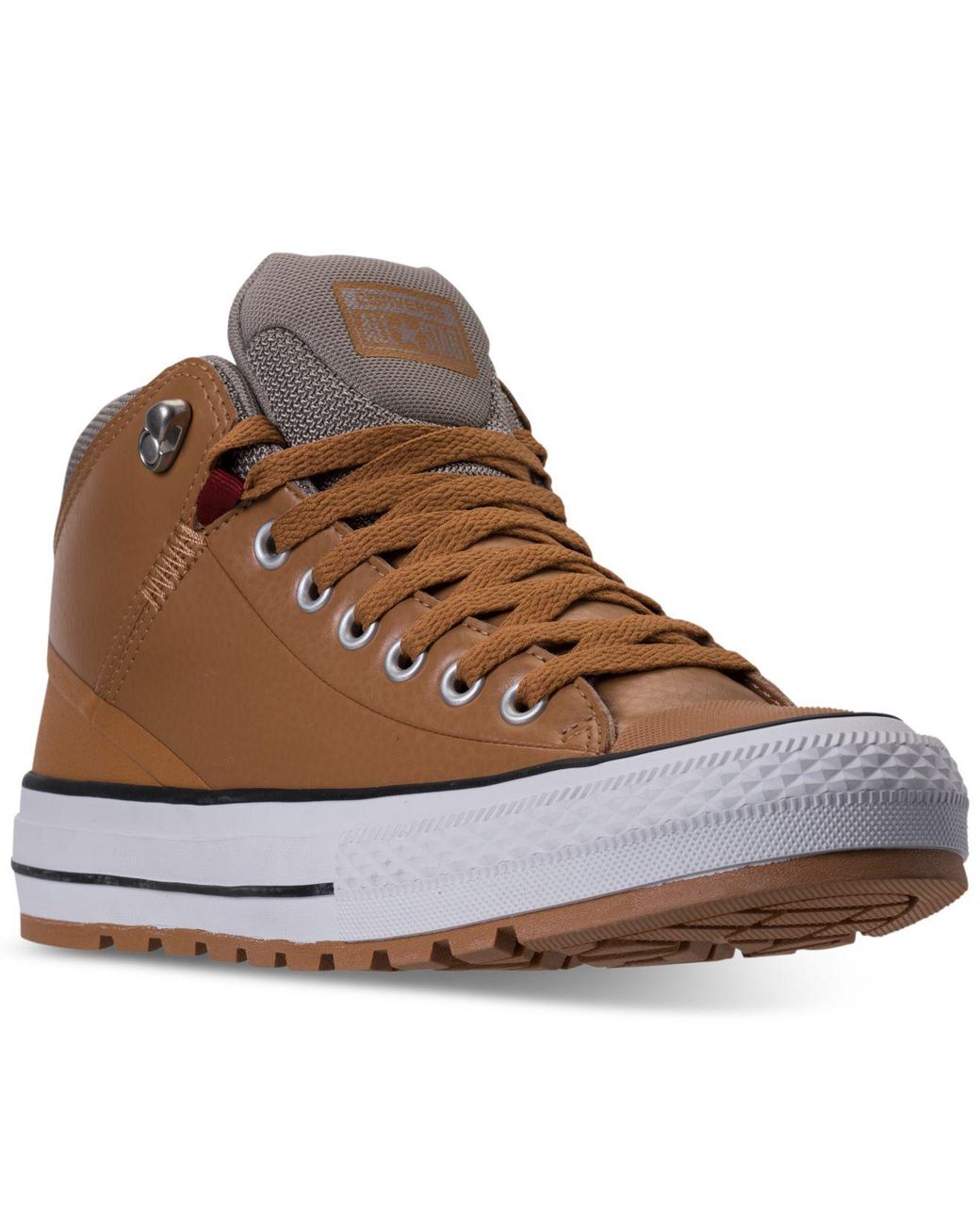 Converse Men's Chuck Taylor All Star Street Mid Leather Casual Sneakerboots  From Finish Line in Brown for Men | Lyst