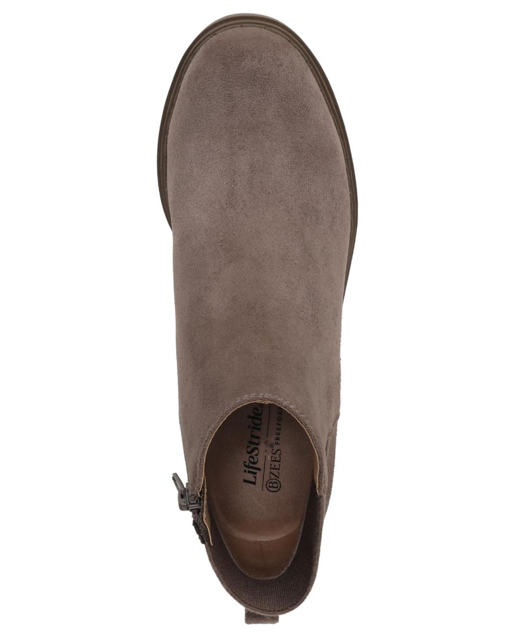 LifeStride Brown Dubliner Wedge Zip Short Boots