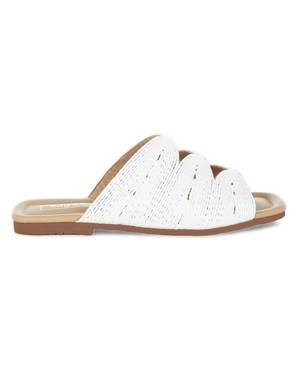 Rag & Co Metallic Daisy Doe Raffia Square Toe Flats