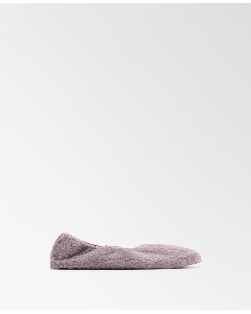 Mango Pink Fur-effect Ballerina Flats