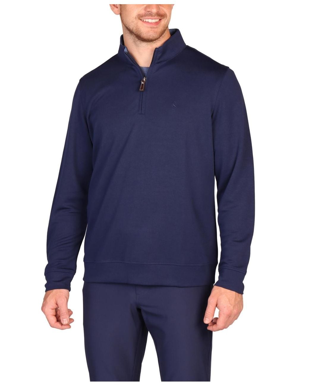 Tailorbyrd Blue Modal Quarter Zip for men