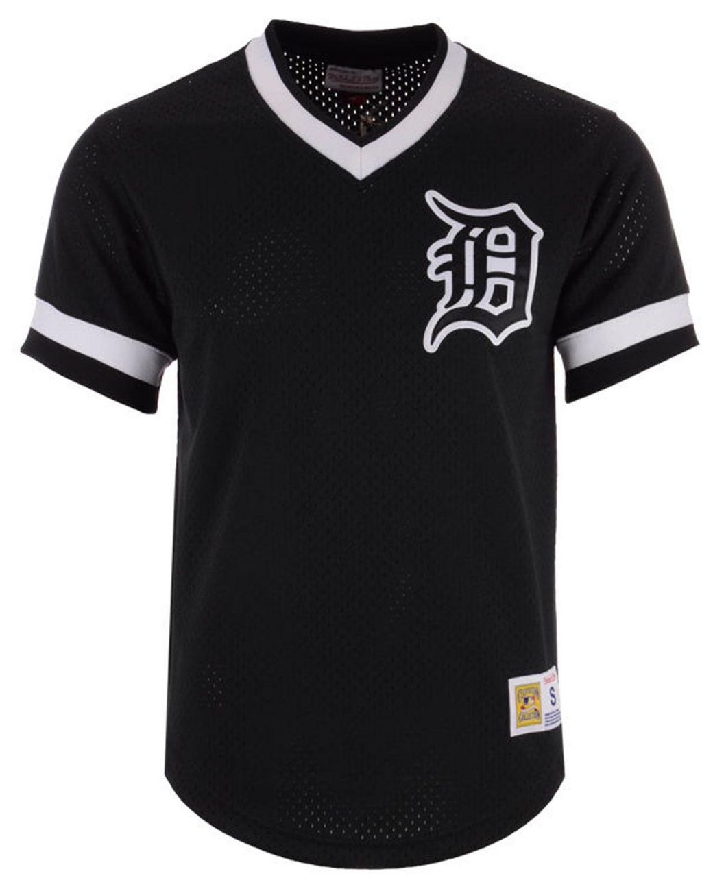 Mitchell & Ness Detroit Tigers Mesh V-neck Jersey in Black for Men