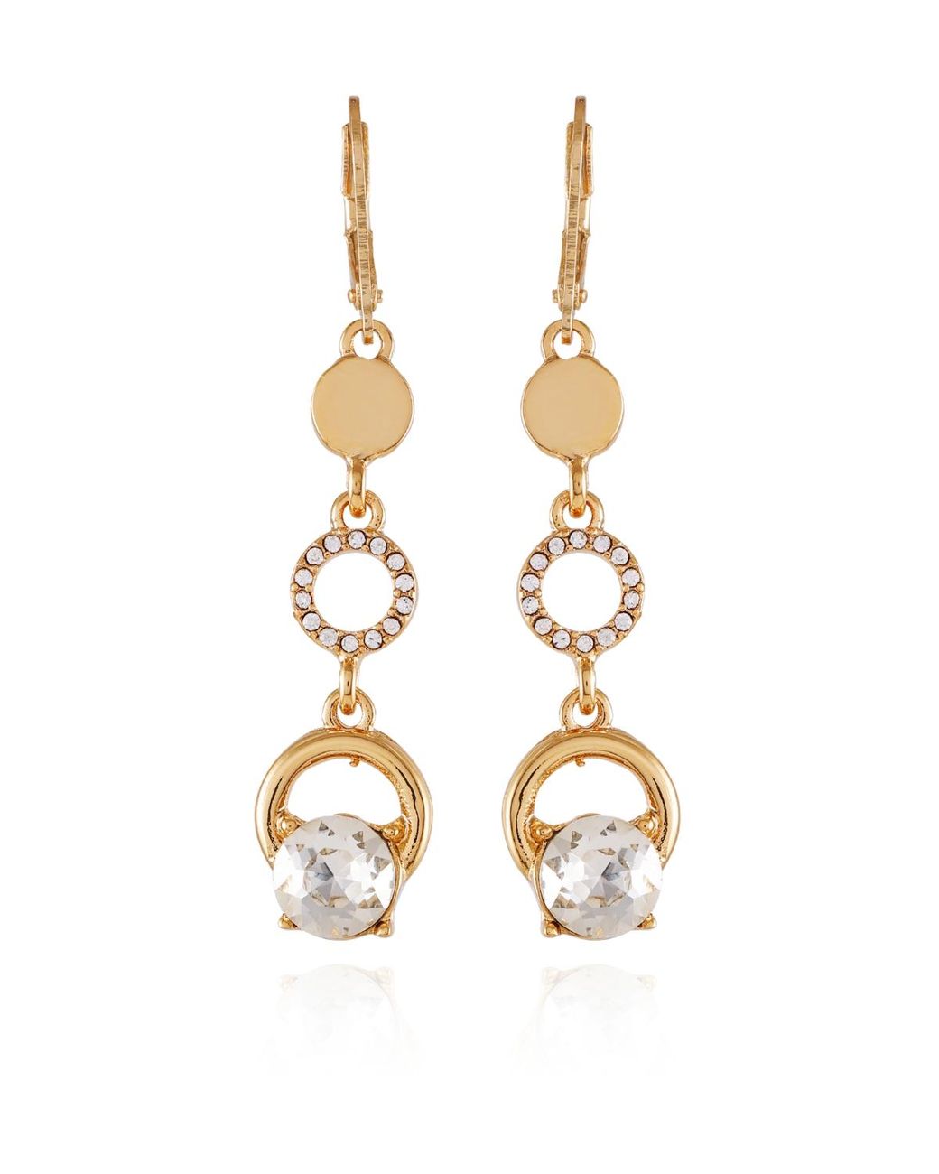 Tahari Metallic Tone Linear Dangle Drop Statement Earrings
