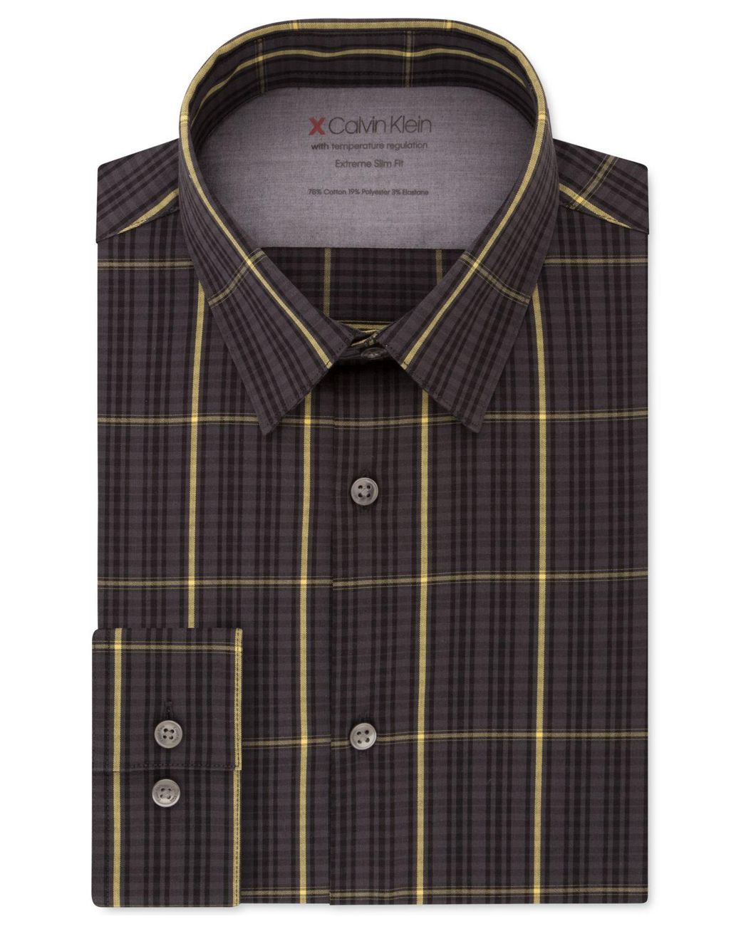 Geoffrey Beene Mens Cutaway Cuff Fitted Sateen Solid Dress Shirt