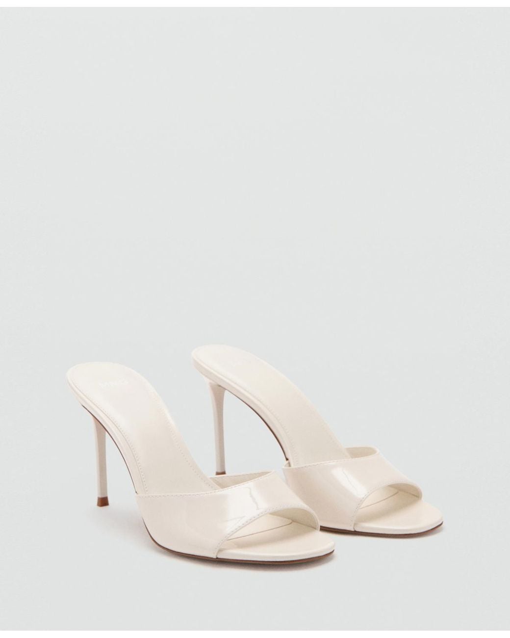 Mango White Stiletto Heel Sandals