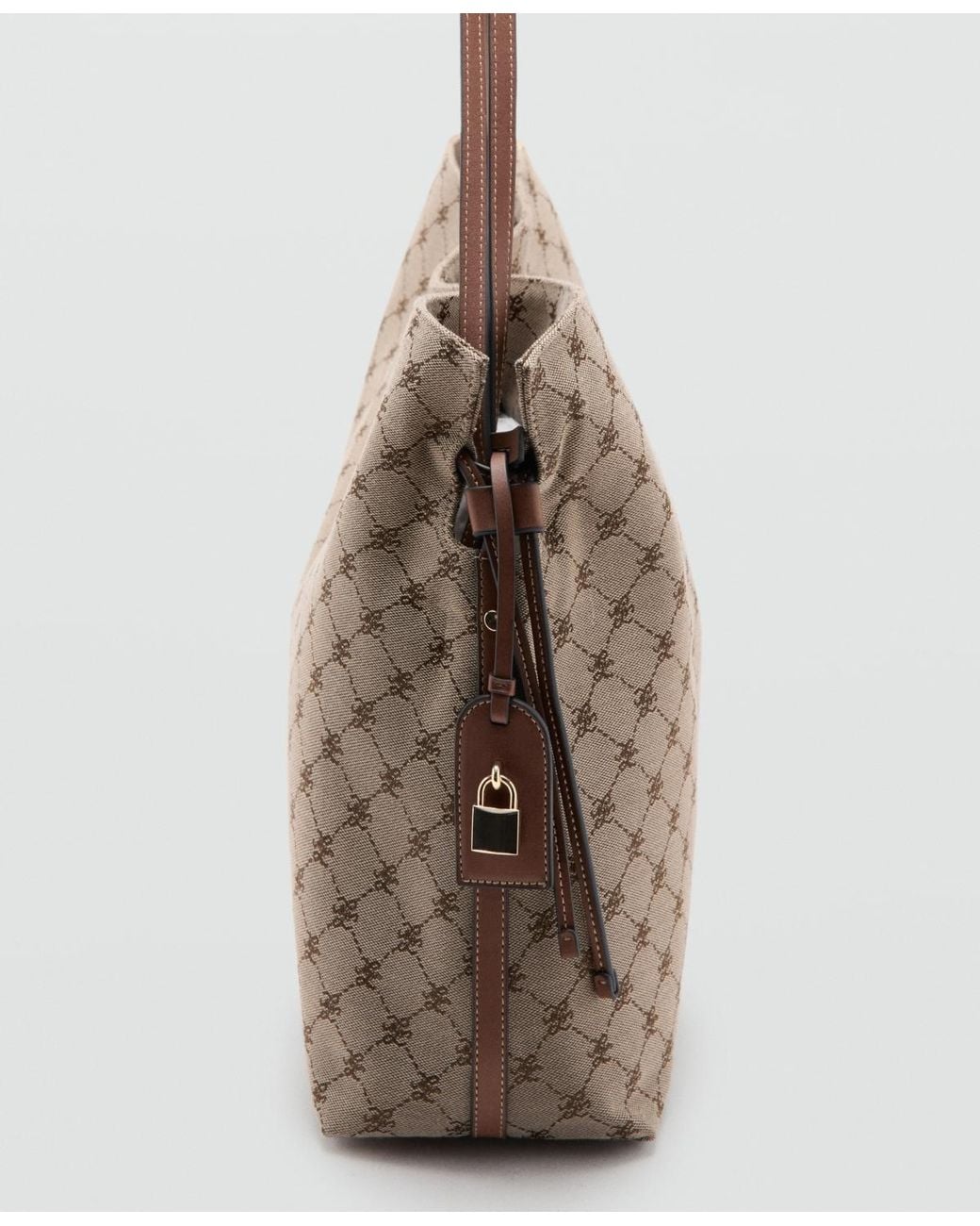 Mango Gray Jacquard Bucket Bag