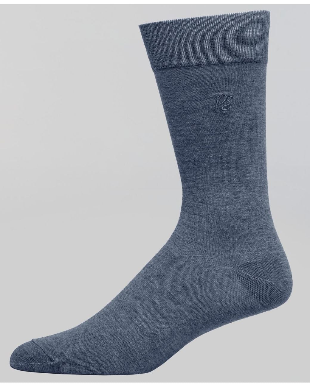 Perry Ellis Blue Heathered Patterned Socks for men