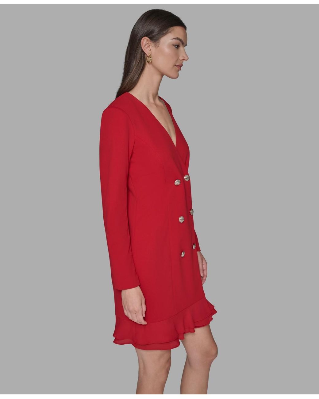 open lace back dress KARL LAGERFELD Paris Women's Shirt Dress, Apple Red, 8 at Amazon Women's  Clothing store