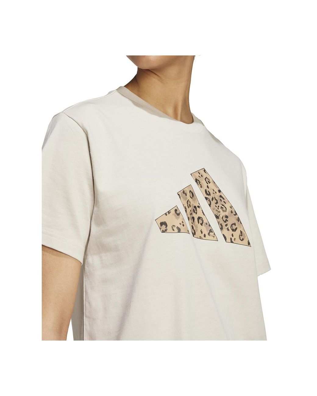 Adidas Natural Cotton Animal-print Logo Crewneck T-shirt