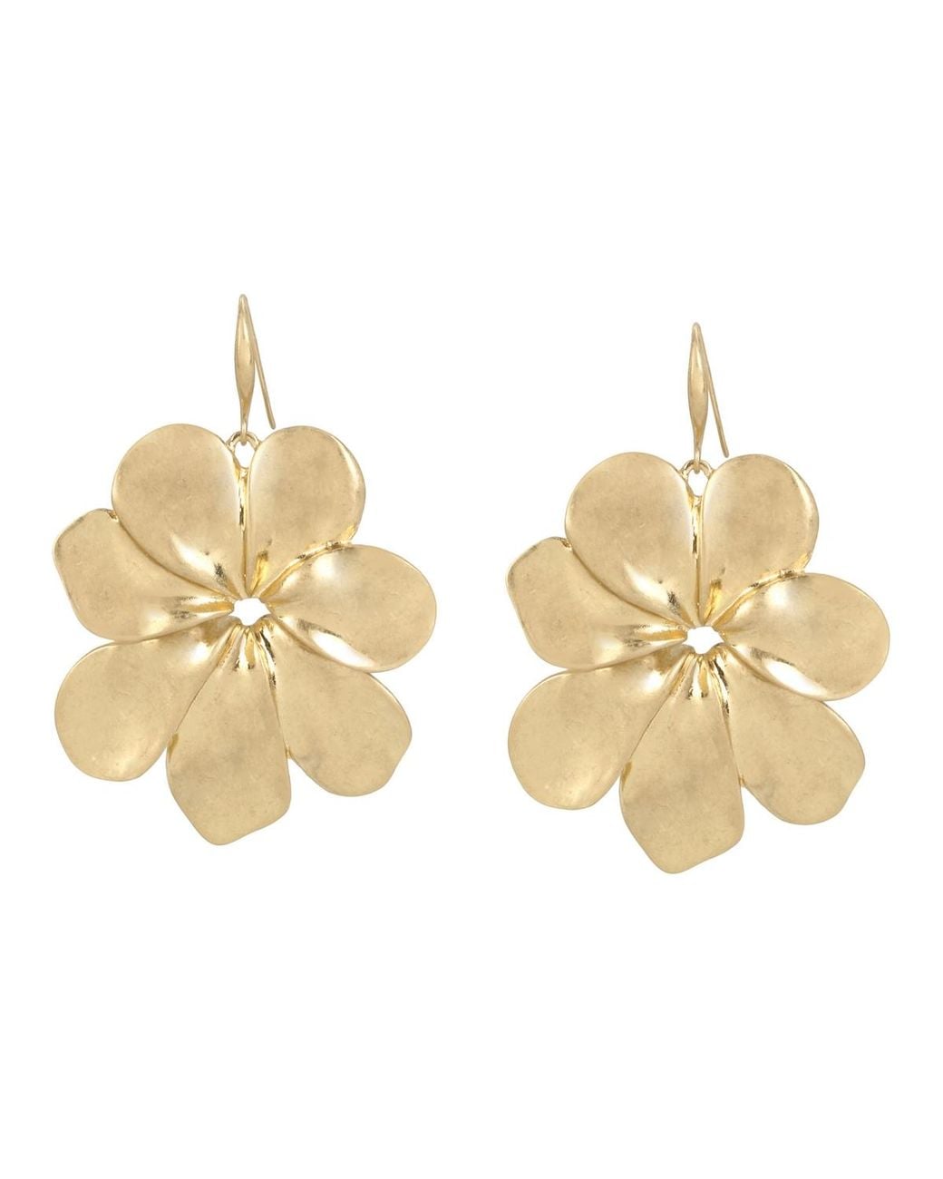 Robert Lee Morris Metallic Statement Flower Drop Earrings