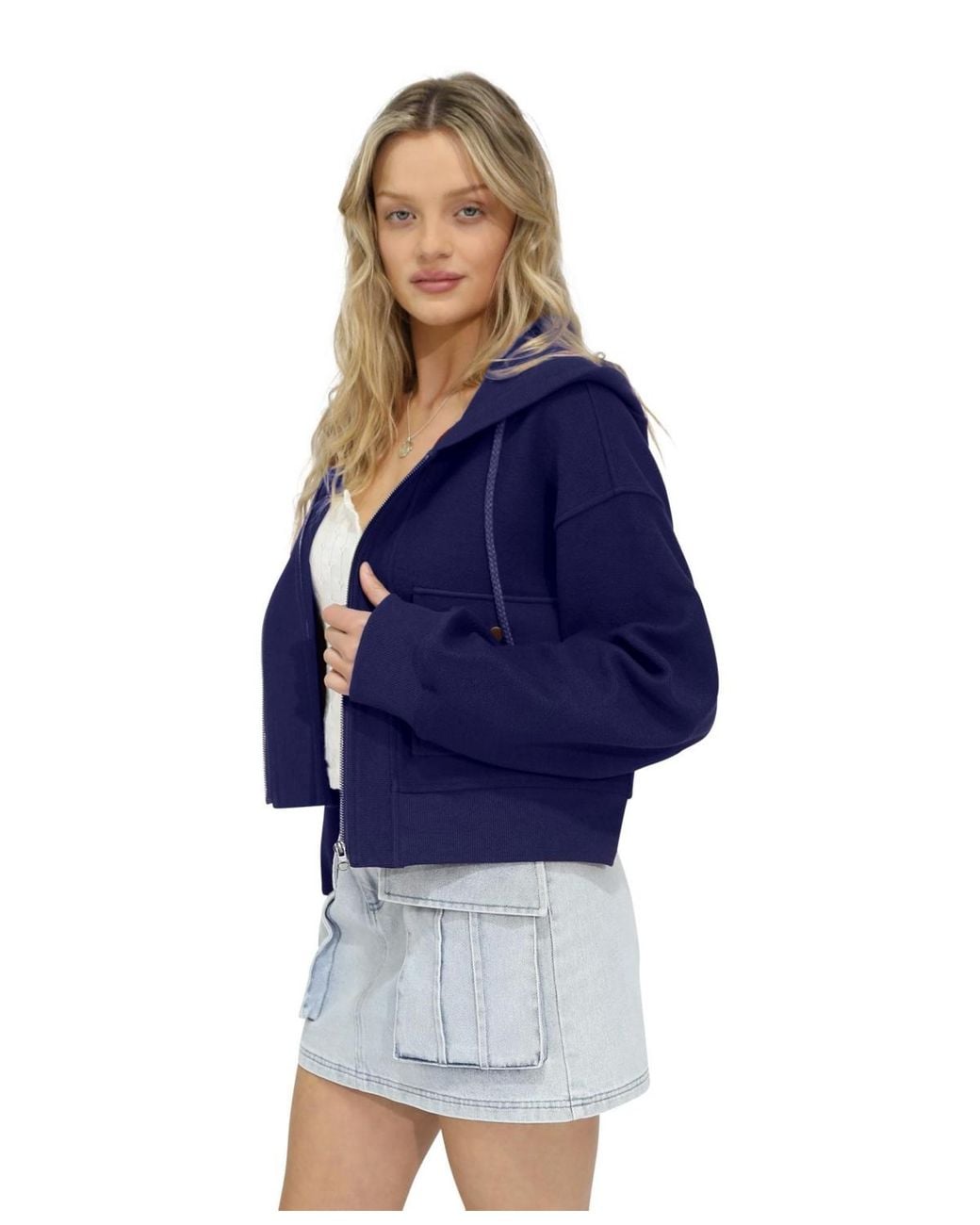 Belle & Bloom Blue Fireside Hooded Utility Jacket