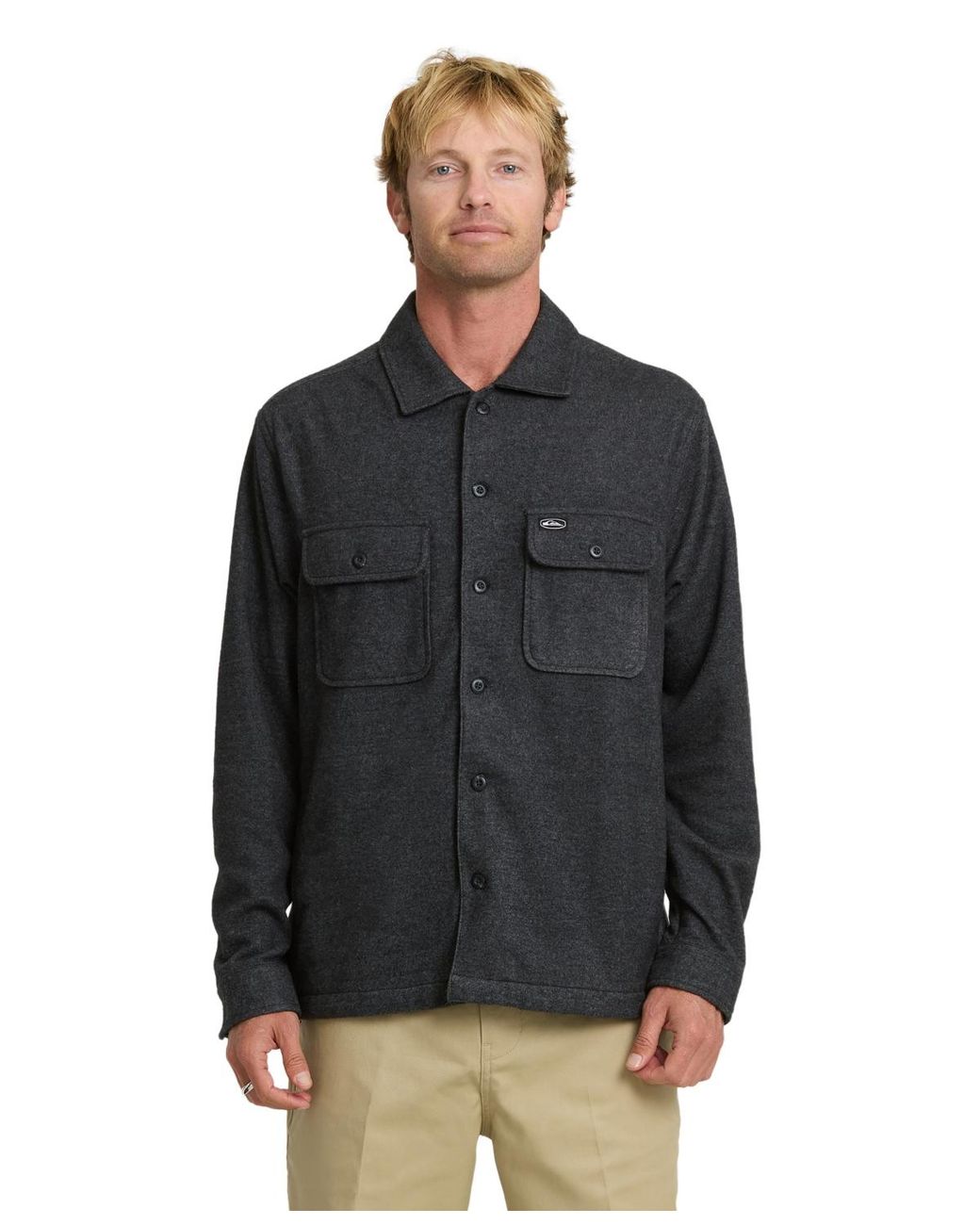 Quiksilver Black Flannel Solid Shirt for men