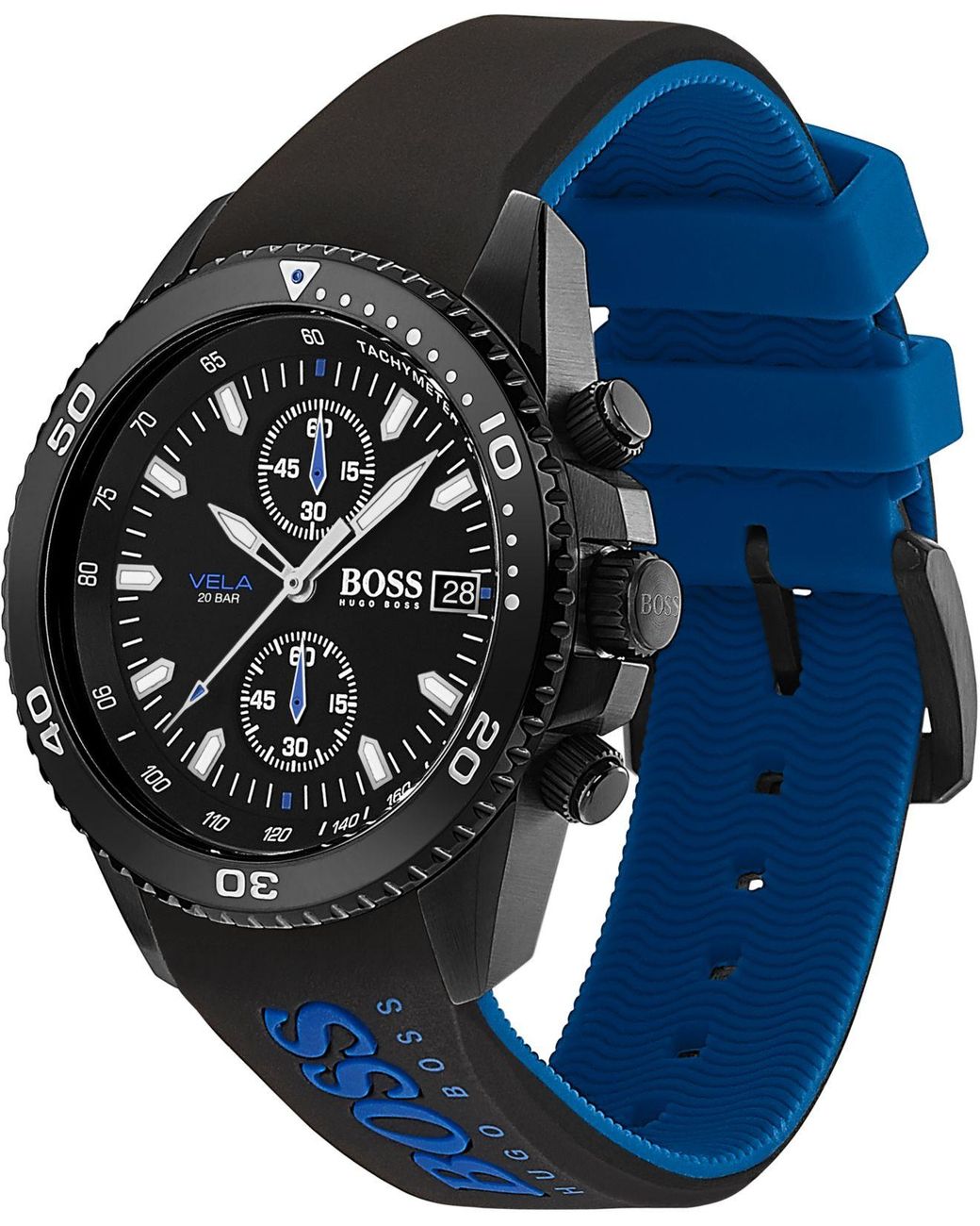 hugo boss black watch rubber strap